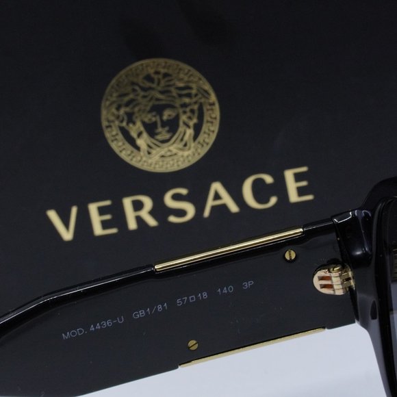 Versace VE4436U GB1/81 Aviator Sunglasses - Black/Grey Polarized